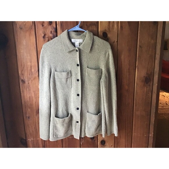 Jones New York Light Brown Cartigan Size M Wool Blend Button Up Pockets - Picture 1 of 8